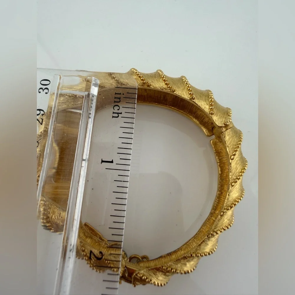 Vintage Monet textured gold bangle bracelet 1960-1970s